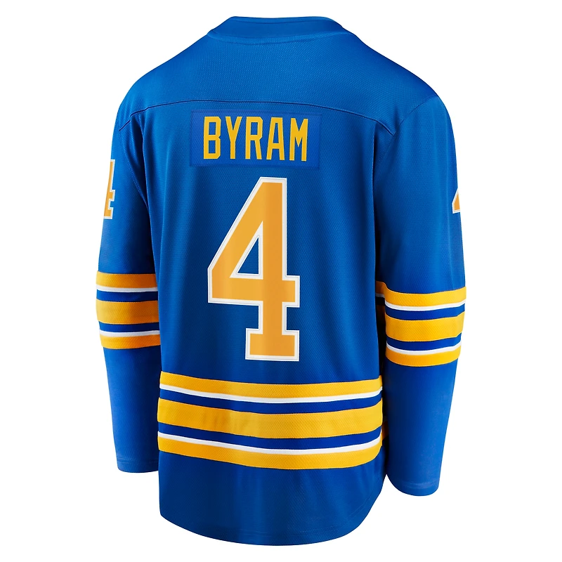 Maillot d'échappée à domicile Fanatics Bowen Byram Royal Buffalo Sabres pour hommes