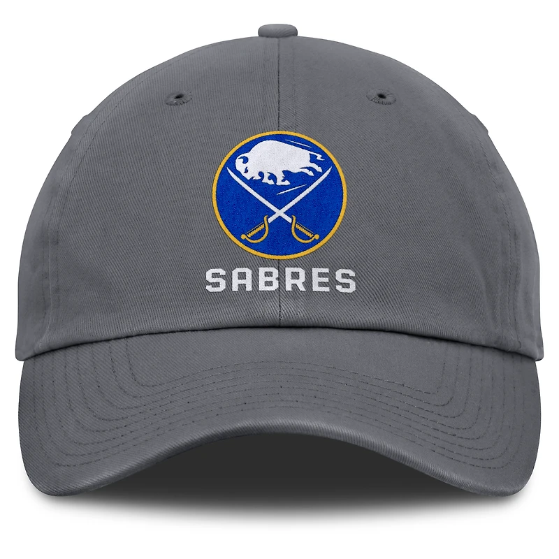 Casquette ajustable délavée pour hommes Fanatics Charcoal Buffalo Sabres