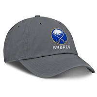 Casquette ajustable délavée pour hommes Fanatics Charcoal Buffalo Sabres