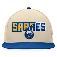 Men's Fanatics Cream/Royal Buffalo Sabres Goalaso Snapback Hat
