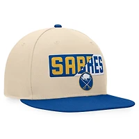 Men's Fanatics Cream/Royal Buffalo Sabres Goalaso Snapback Hat