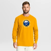 T-shirt à manches longues authentique Pro Property Of Practice Fanatics Gold Buffalo Sabres pour homme