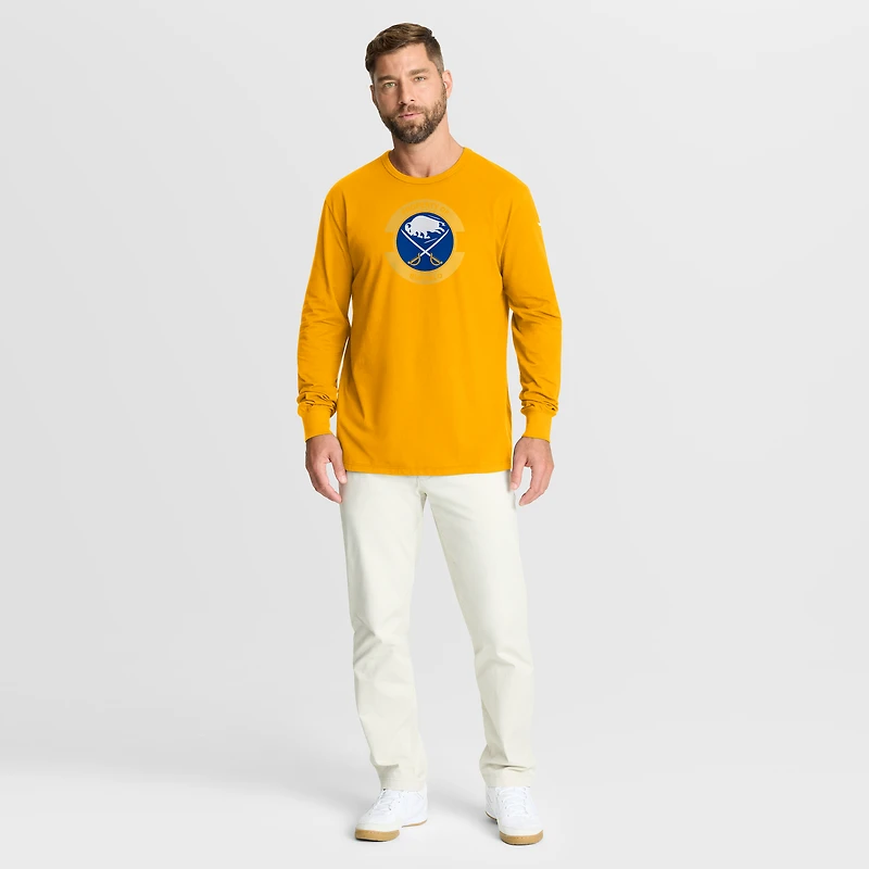 Men's Fanatics Gold Buffalo Sabres Authentic Pro Property Of Practice Long Sleeve T-Shirt