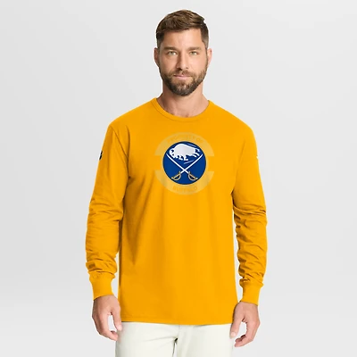 Men's Fanatics Gold Buffalo Sabres Authentic Pro Property Of Practice Long Sleeve T-Shirt