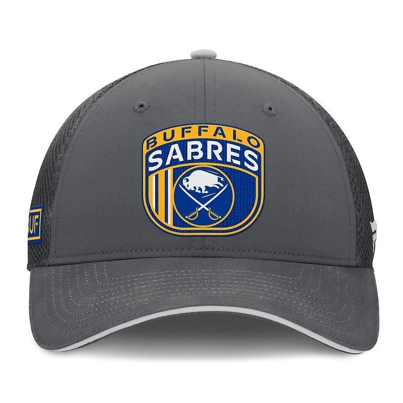 Men's Fanatics Gray Buffalo Sabres Authentic Pro Home Ice Trucker Adjustable Hat