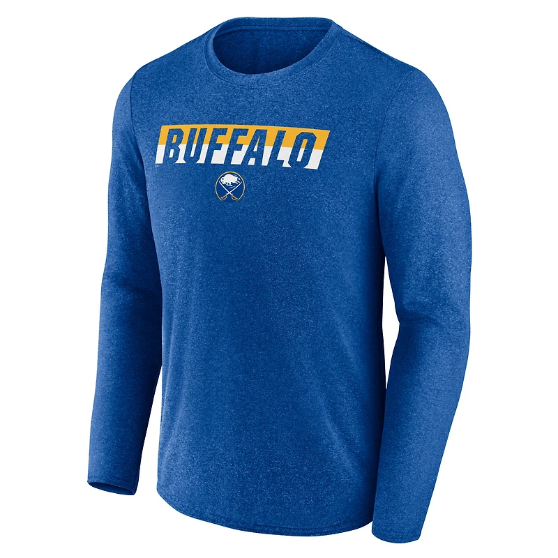 T-shirt à manches longues Fanatics Heather Royal Buffalo Sabres Transition pour hommes
