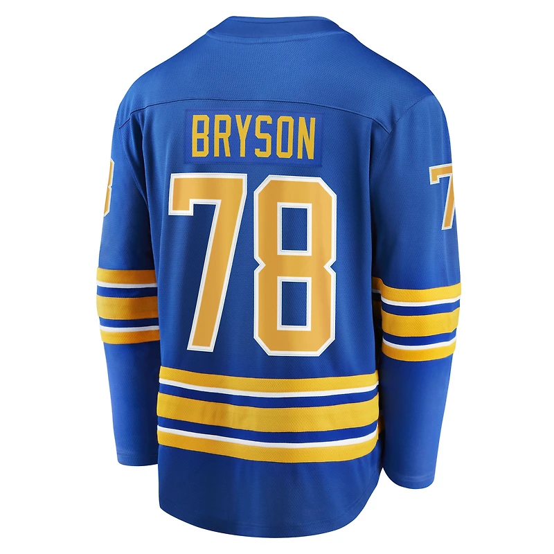 Men's Fanatics Jacob Bryson Royal Buffalo Sabres Home Breakaway Player Jersey