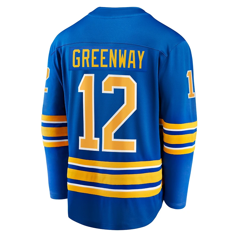 Men's Fanatics Jordan Greenway Royal Buffalo Sabres Home Breakaway Jersey
