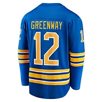 Men's Fanatics Jordan Greenway Royal Buffalo Sabres Home Breakaway Jersey