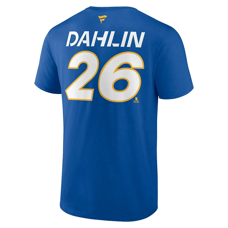 T-shirt avec nom et numéro Fanatics Rasmus Dahlin Royal Buffalo Sabres Authentic Pro Prime pour hommes