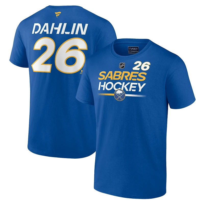 T-shirt avec nom et numéro Fanatics Rasmus Dahlin Royal Buffalo Sabres Authentic Pro Prime pour hommes