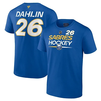 T-shirt avec nom et numéro Fanatics Rasmus Dahlin Royal Buffalo Sabres Authentic Pro Prime pour hommes