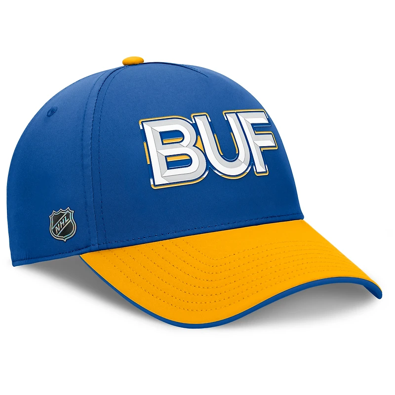 Casquette Fanatics Royal/Gold Buffalo Sabres Authentic Pro Rink Team Code Flex pour homme