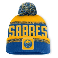 Men's Fanatics Royal/Gold Buffalo Sabres Fundamentals Thrive Cuffed Knit Hat with Pom