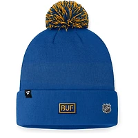 Bonnet en tricot à revers de repêchage de la LNH 2024 Fanatics Royal Buffalo Sabres pour hommes avec pompon
