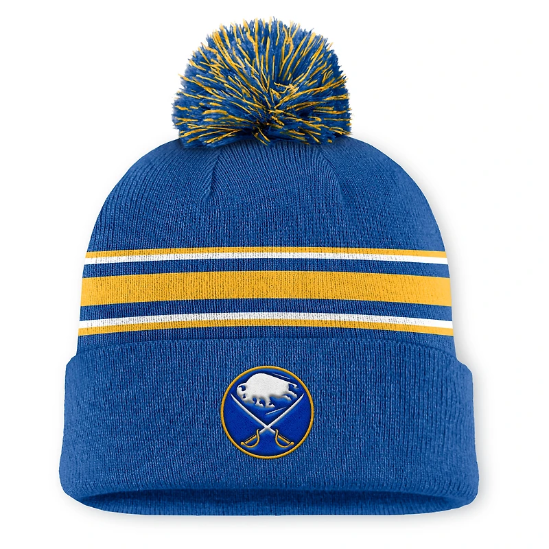Men's Fanatics Royal Buffalo Sabres Authentic Pro Rink Cuffed Knit Hat with Pom