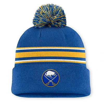Men's Fanatics Royal Buffalo Sabres Authentic Pro Rink Cuffed Knit Hat with Pom