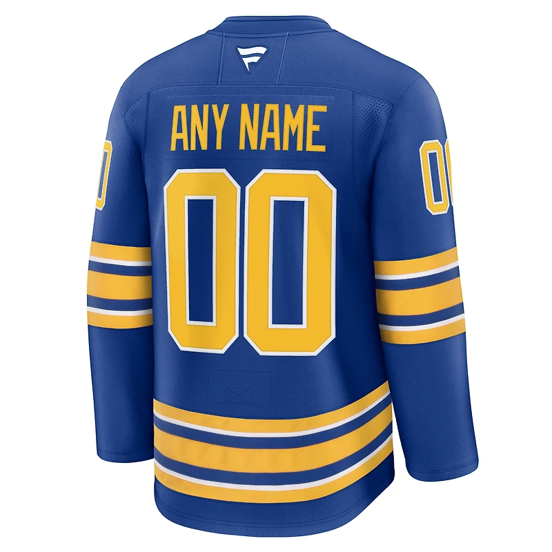Maillot personnalisé haut de gamme Fanatics Royal Buffalo Sabres Domicile pour hommes