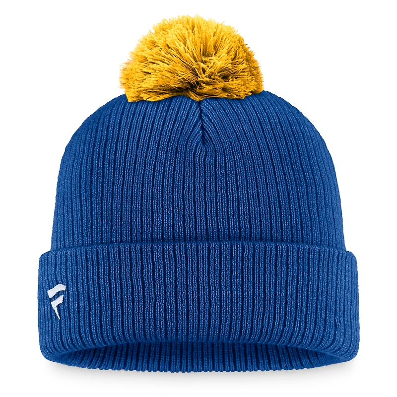 Bonnet en tricot à revers de l'équipe Fanatics Royal Buffalo Sabres pour hommes avec pompon