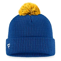 Bonnet en tricot à revers de l'équipe Fanatics Royal Buffalo Sabres pour hommes avec pompon