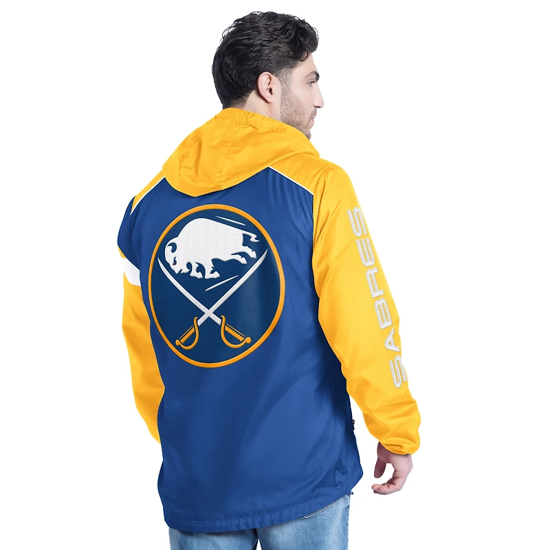 Men's G-III Sports by Carl Banks Royal/Gold Buffalo Sabres Lateral Half-Zip Hoodie Jacket