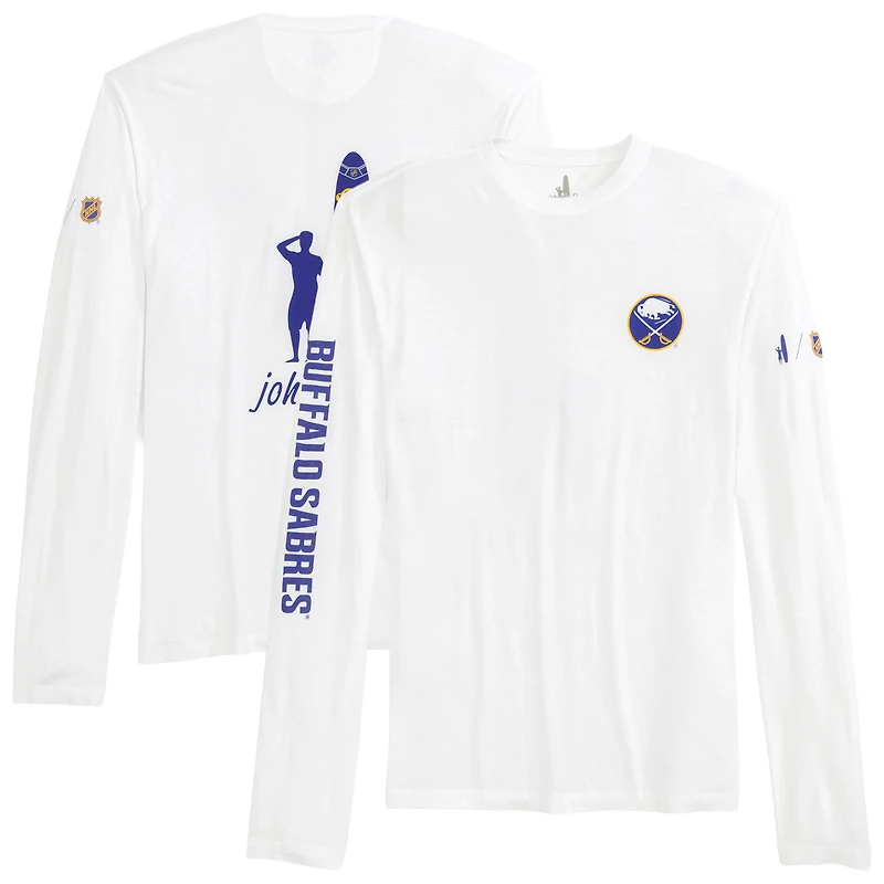 T-shirt à manches longues Adam des Sabres de Buffalo blancs Johnnie-O pour hommes