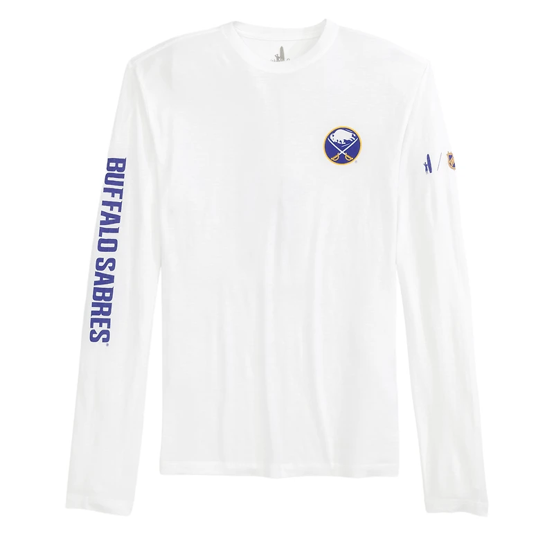 T-shirt à manches longues Adam des Sabres de Buffalo blancs Johnnie-O pour hommes