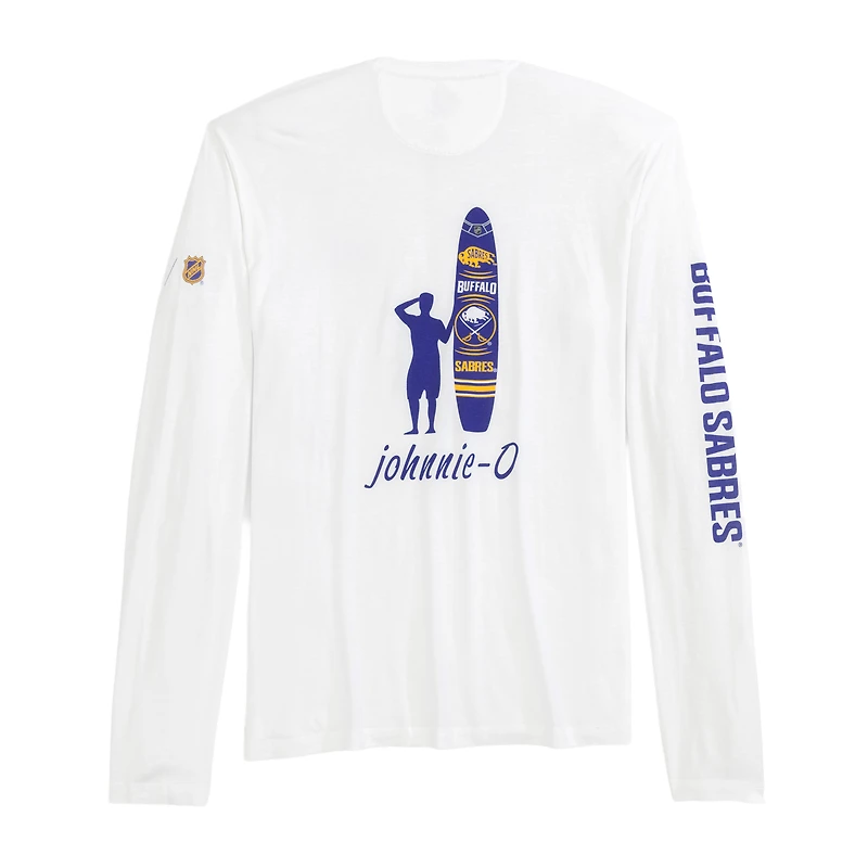 T-shirt à manches longues Adam des Sabres de Buffalo blancs Johnnie-O pour hommes
