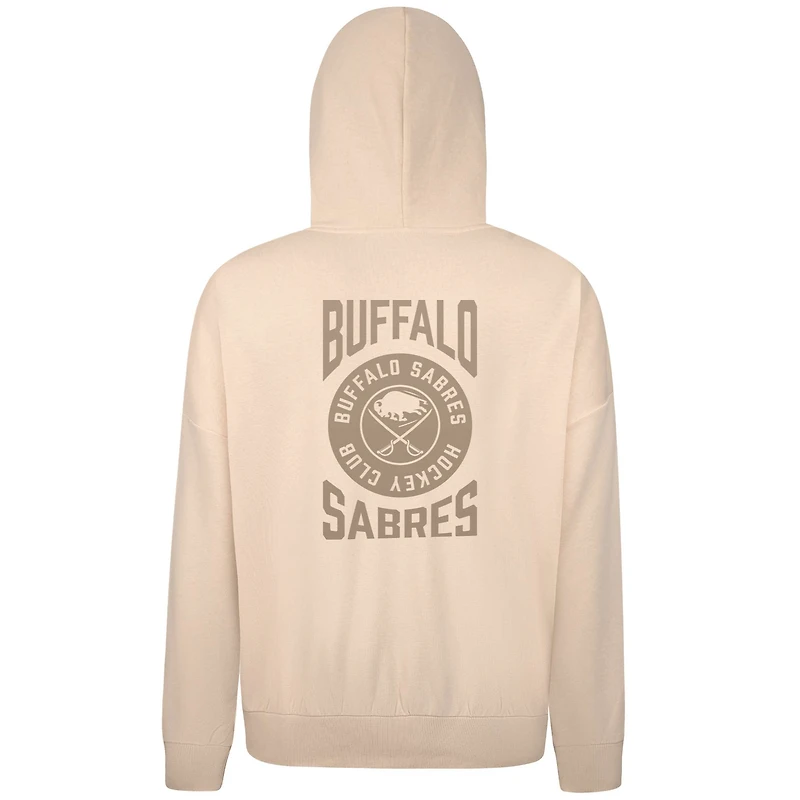 Men's Levelwear Cream Buffalo Sabres Contact Stamp Pullover Hoodie