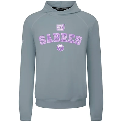 Men's Levelwear Gray Buffalo Sabres Hockey Fights Cancer Mandate Tri-Blend Hoodie