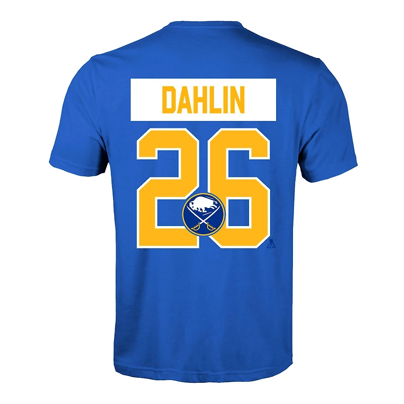 Men's Levelwear Rasmus Dahlin Royal Buffalo Sabres Richmond Name & Number T-Shirt