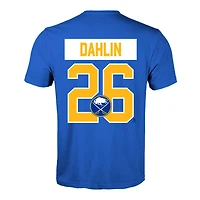 Men's Levelwear Rasmus Dahlin Royal Buffalo Sabres Richmond Name & Number T-Shirt