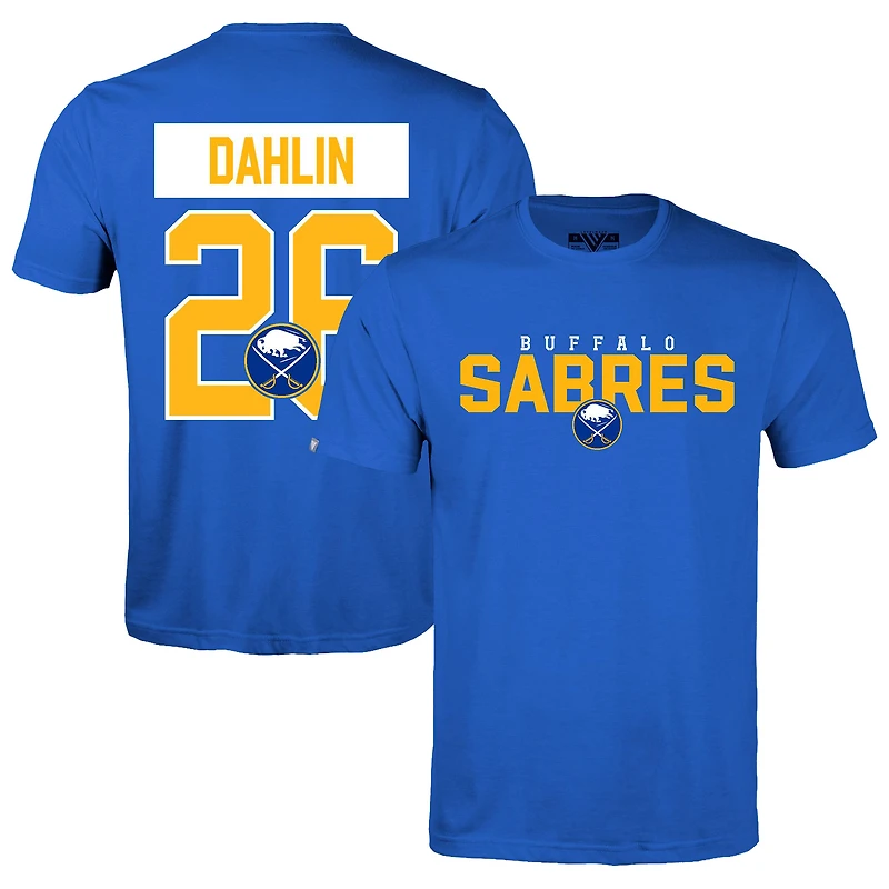 Men's Levelwear Rasmus Dahlin Royal Buffalo Sabres Richmond Name & Number T-Shirt
