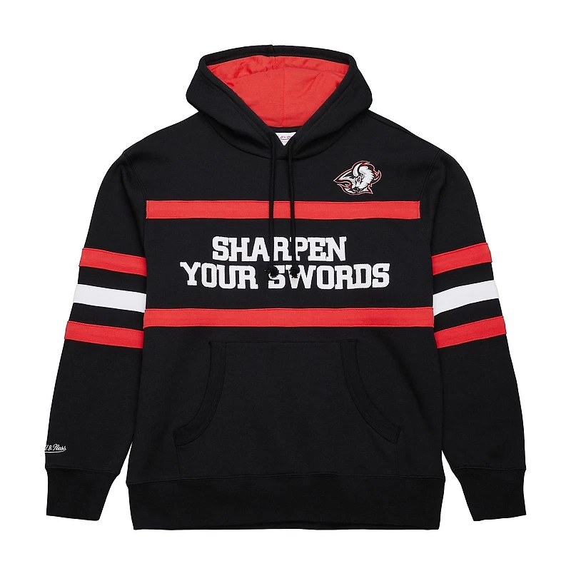 Sweat à capuche Mitchell & Ness pour homme avec slogan de l'entraîneur-chef des Buffalo Sabres noir