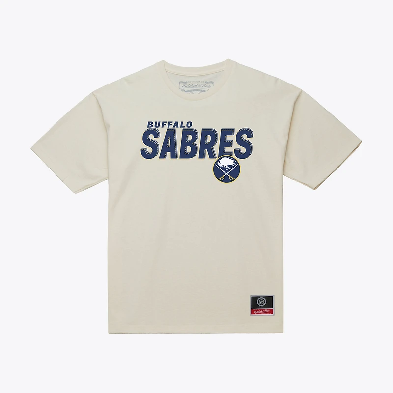 Men's Mitchell & Ness Cream Buffalo Sabres Core Plus T-Shirt