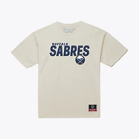 Men's Mitchell & Ness Cream Buffalo Sabres Core Plus T-Shirt