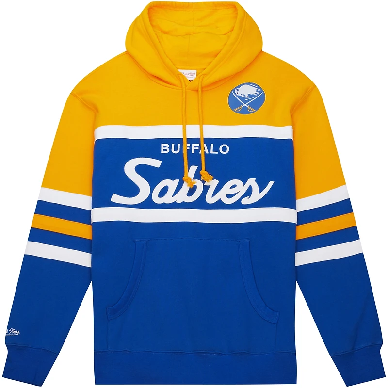 Men's Mitchell & Ness Royal/Gold Buffalo Sabres Head Coach Pullover Hoodie