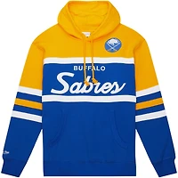Men's Mitchell & Ness Royal/Gold Buffalo Sabres Head Coach Pullover Hoodie