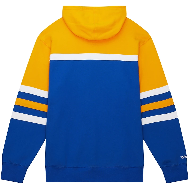 Men's Mitchell & Ness Royal/Gold Buffalo Sabres Head Coach Pullover Hoodie