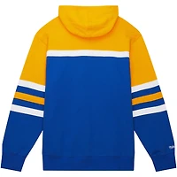 Men's Mitchell & Ness Royal/Gold Buffalo Sabres Head Coach Pullover Hoodie
