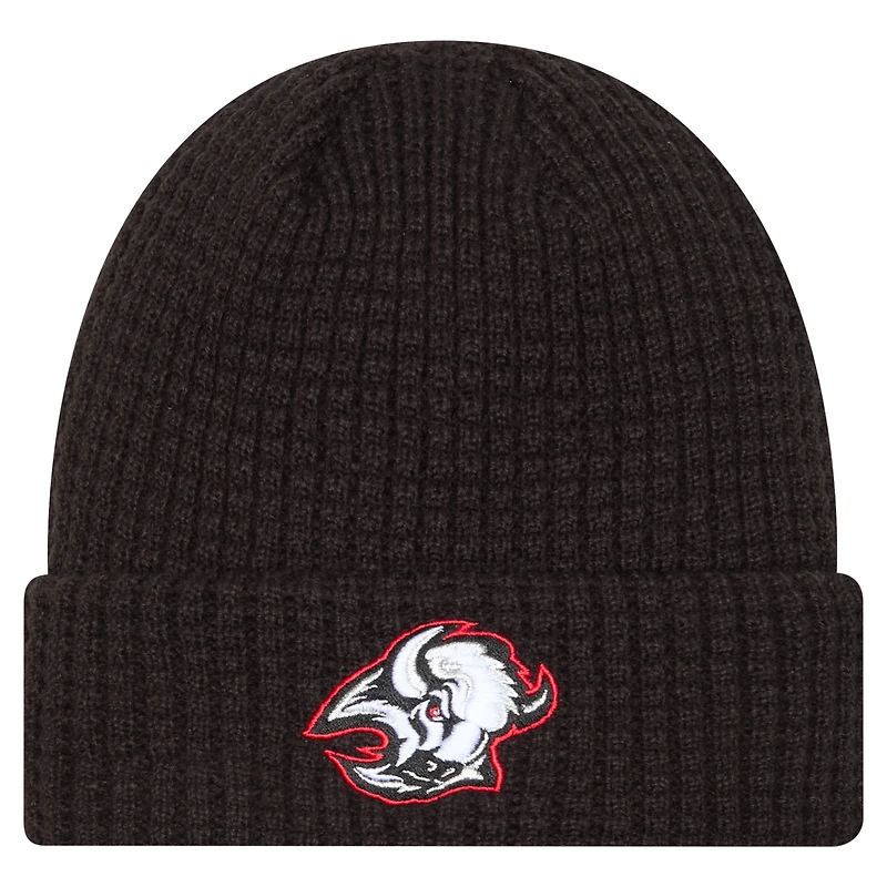 Men's New Era Black Buffalo Sabres Waffle Cuffed Knit Hat