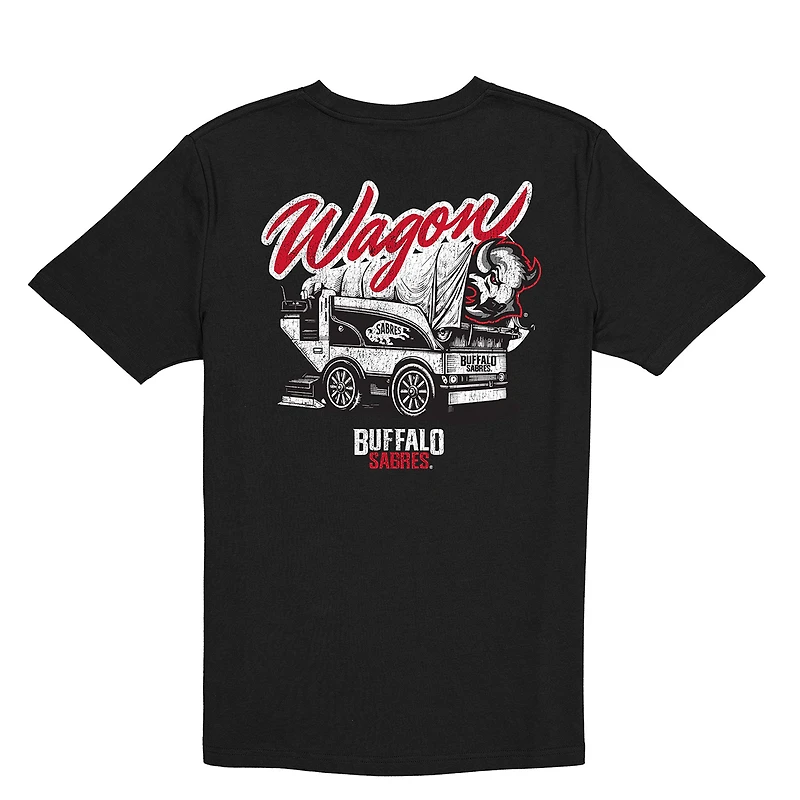 T-shirt New Era noir pour homme Buffalo Sabres Wagon Defender