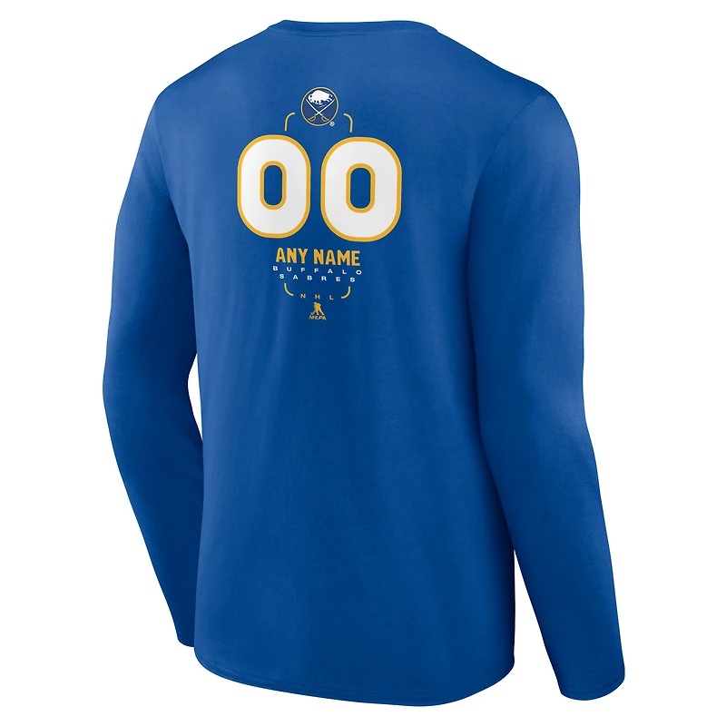 Men's Royal Buffalo Sabres Custom Midfielder Long Sleeve T-Shirt