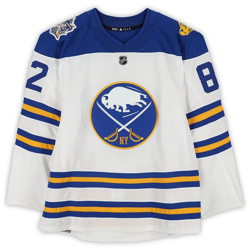 Nathan Beaulieu Buffalo Sabres Practice-Used #82 White adidas Jersey vs. New York Rangers on January 1, 2018 - NHL Winter Classic - Worn During Warm-Ups