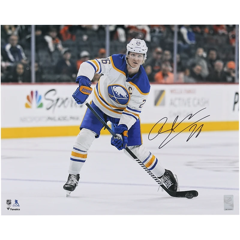 Rasmus Dahlin Buffalo Sabres Autographed 16" x 20" White Jersey Shooting Photograph