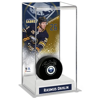 Rasmus Dahlin Buffalo Sabres Autographed Puck With Deluxe Tall Hockey Puck Case