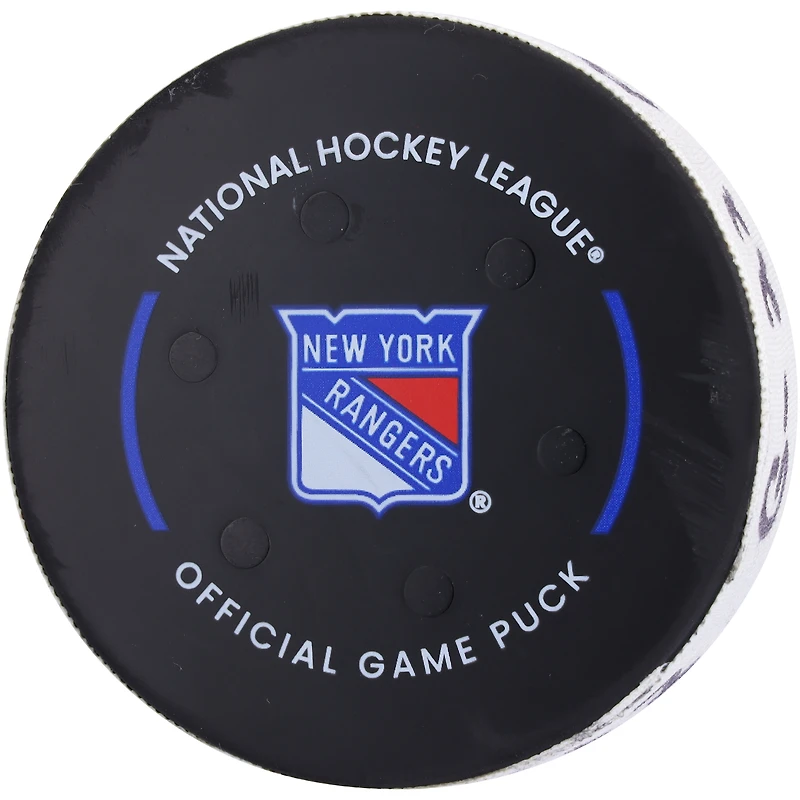 Rasmus Dahlin Buffalo Sabres Game-Used Goal Puck vs. New York Rangers on December 23, 2023