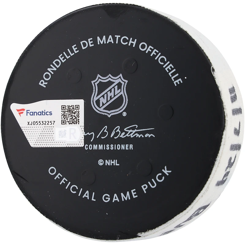 Sam Lafferty Buffalo Sabres Game-Used Goal Puck from November 7, 2024 vs. New York Rangers 