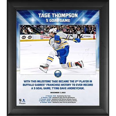 Tage Thompson Buffalo Sabres Framed 15" x 17" Five-Goal Game Collage