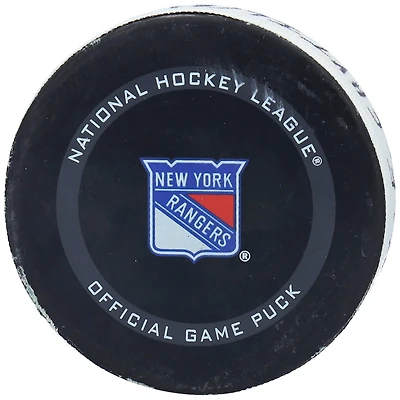 Victor Olofsson Buffalo Sabres Game-Used Goal Puck from April 25 2021 vs. New York Rangers